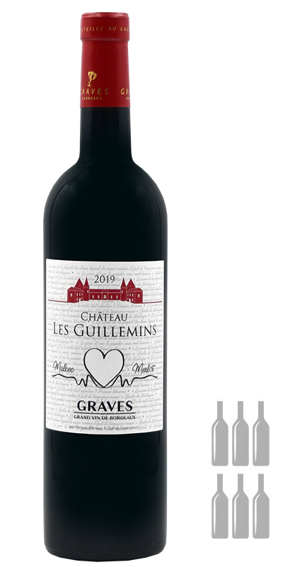 Vin rouge AOC Graves 2019 en carton de 12 bouteilles